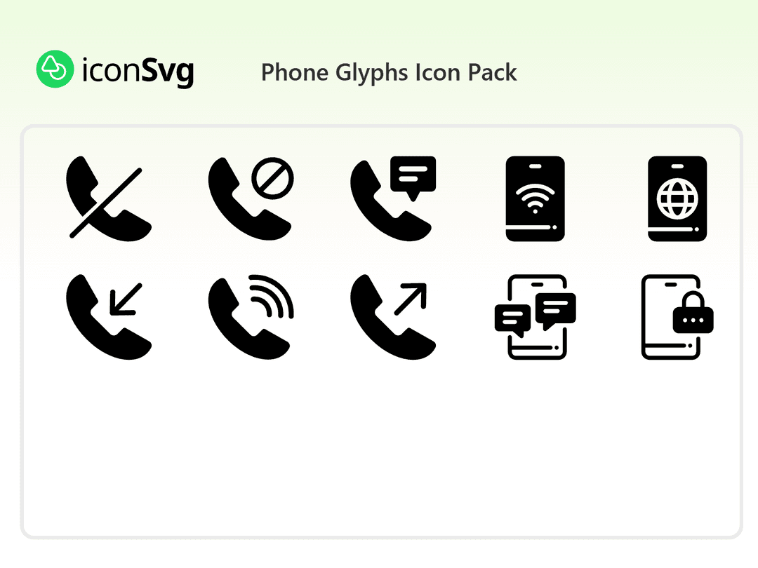 Free Phone Glyphs Icon Pack
