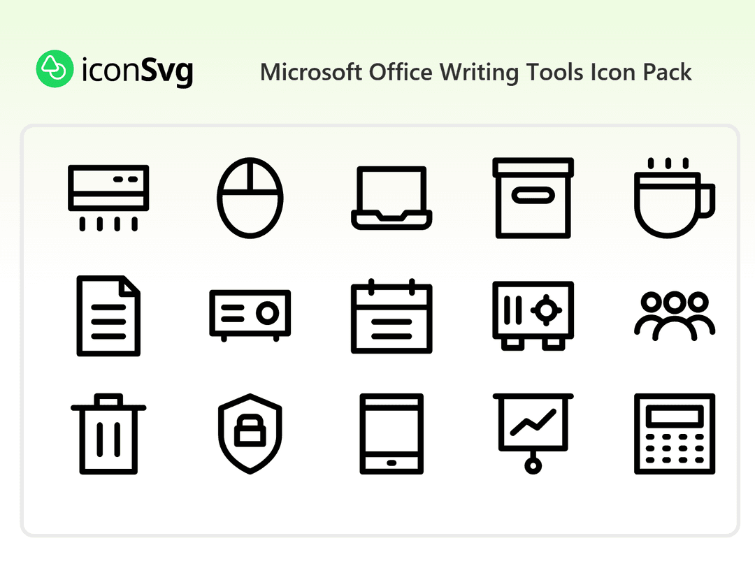 Free Microsoft Office Writing Tools Icon Pack