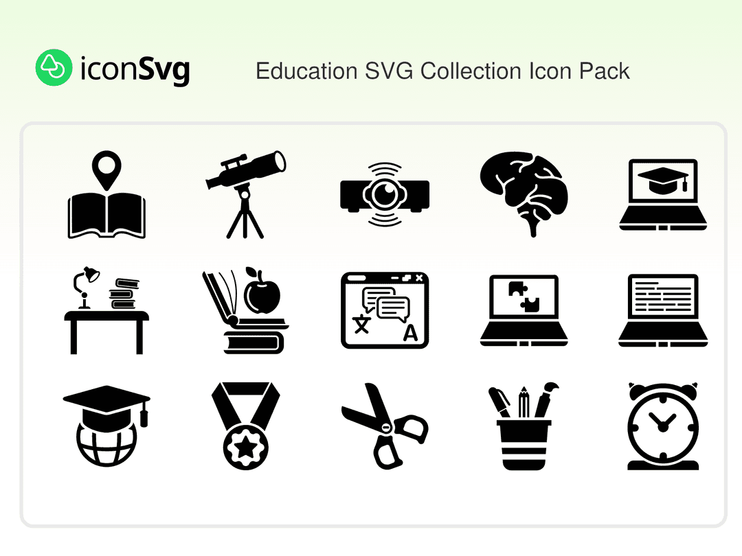 Free Education SVG Collection Icon Pack