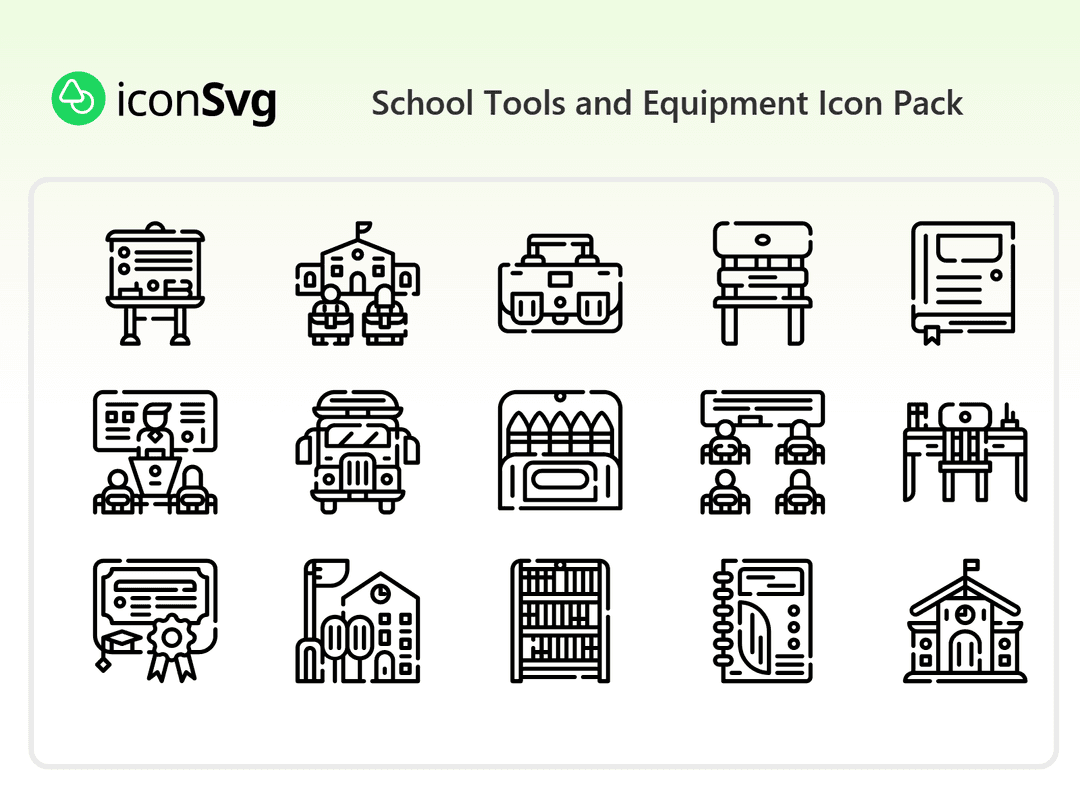 Free School Tools and Equipment Icon Pack