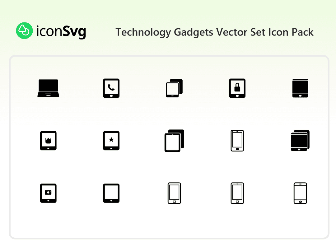 Technology Gadgets Vector Set icon