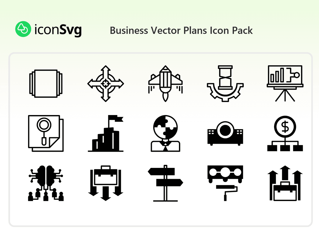 Free Business Vector Plans Icon Pack