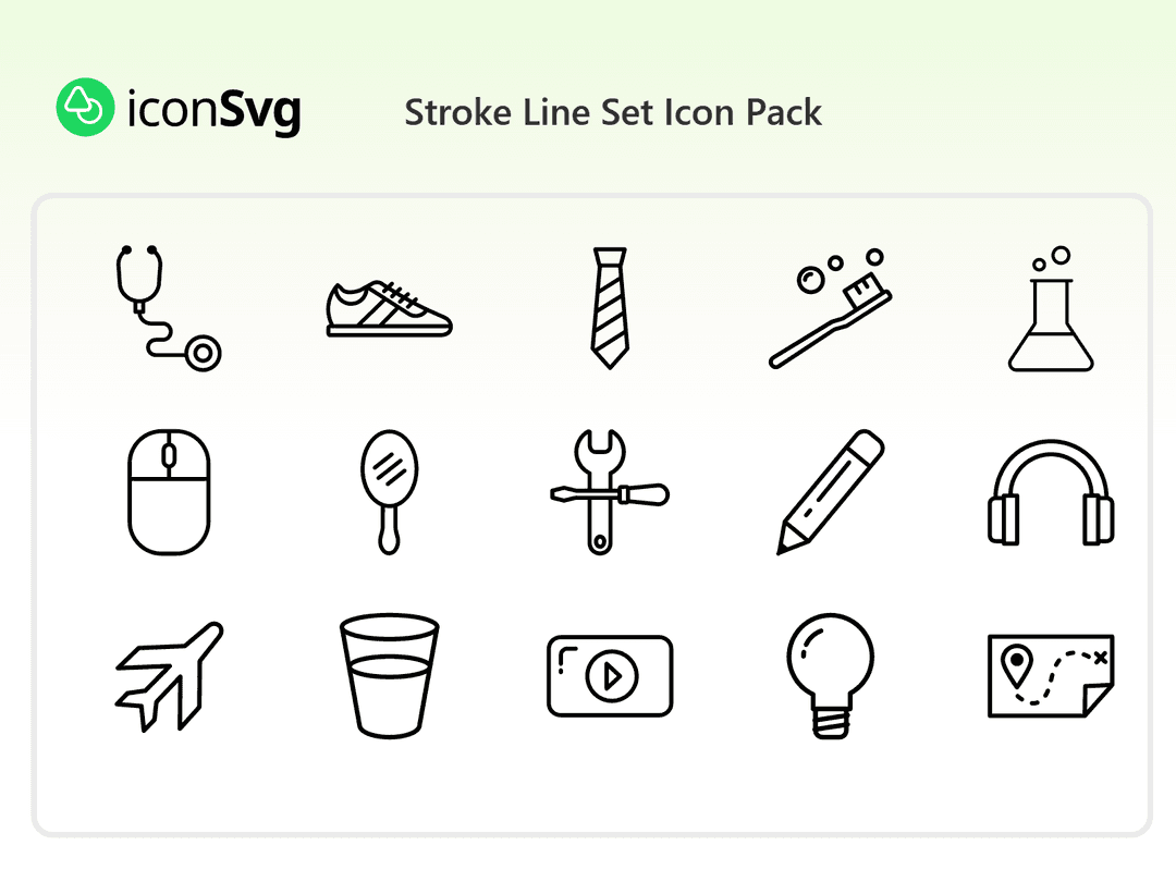 Stroke Line Set Symbol paket