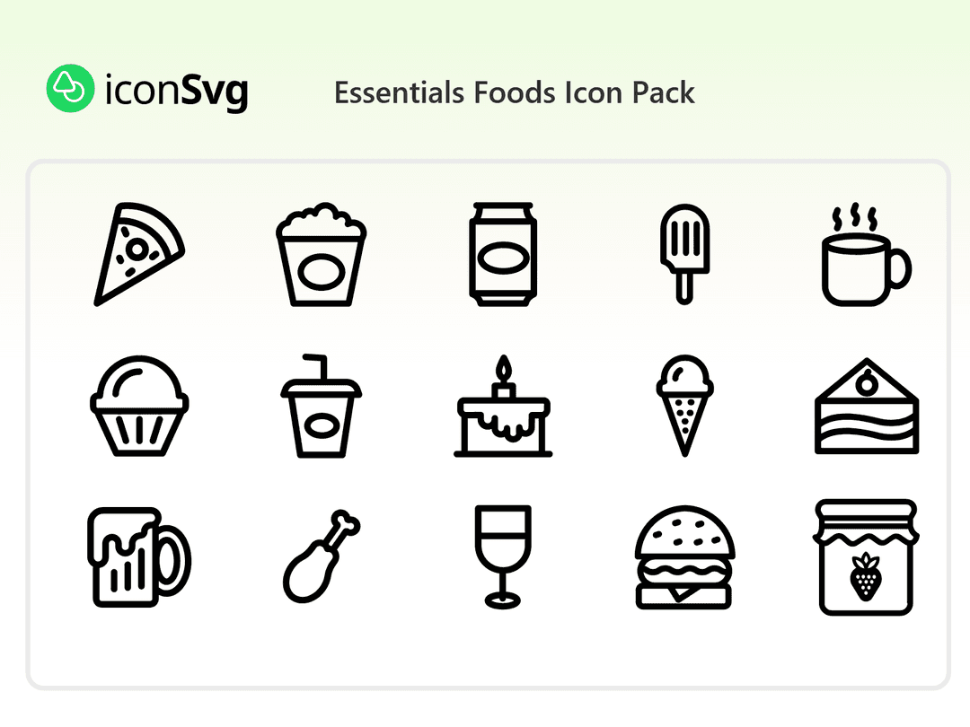 Grundlagen Lebensmittel SVG Symbol paket