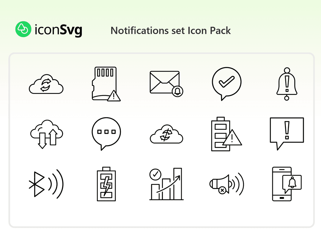 Свободный набор значков Набор уведомлений