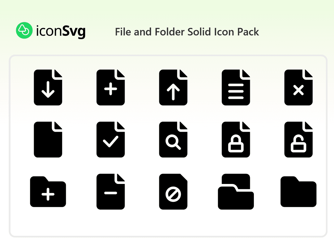 File and Folder Solid Icon Pack