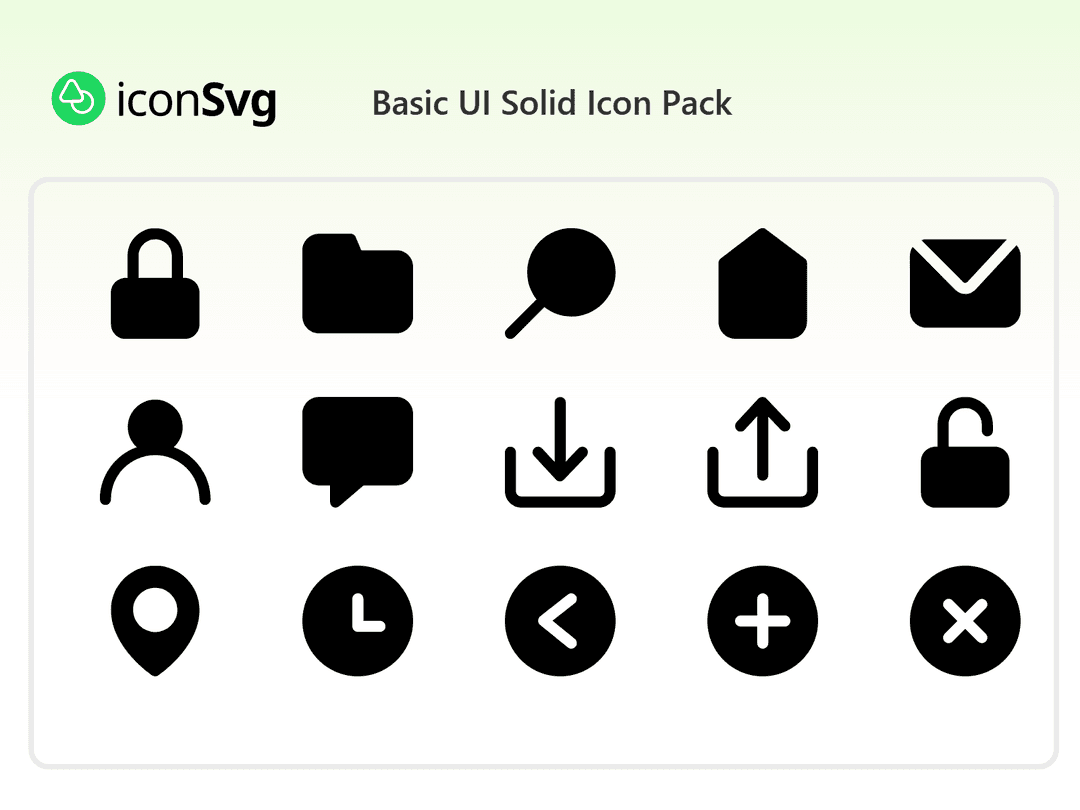 Basic UI Solid Icon Pack