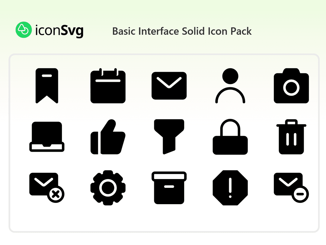 Basic Interface Solid Icon Pack