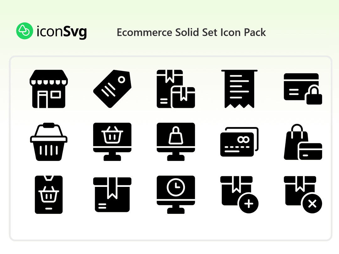 Ecommerce Solid Set Icon Pack
