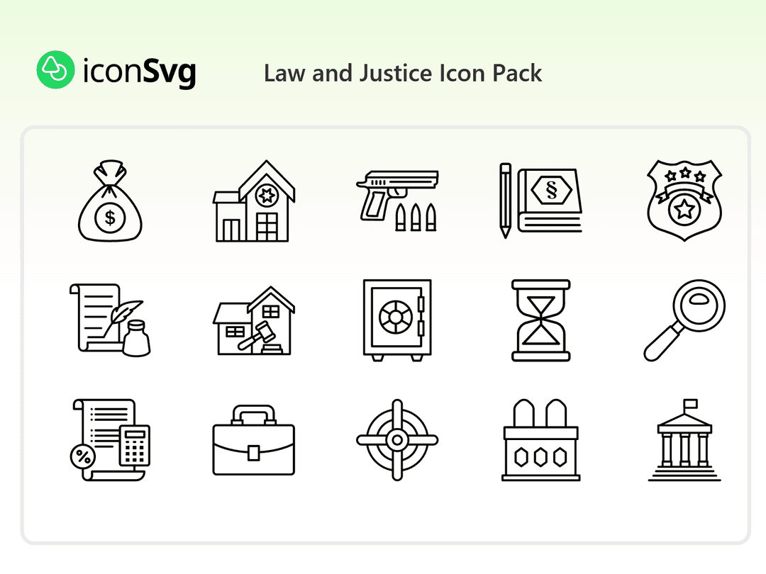 Recht und Gerechtigkeit Symbol paket