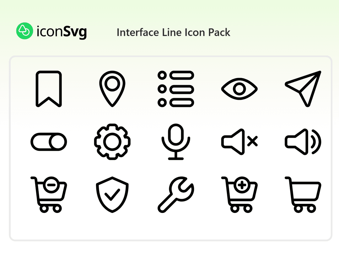 Arayüz Hattı SVG ikon Paketi