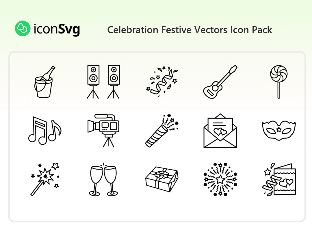 Свободный набор значков Праздничные векторные изображения