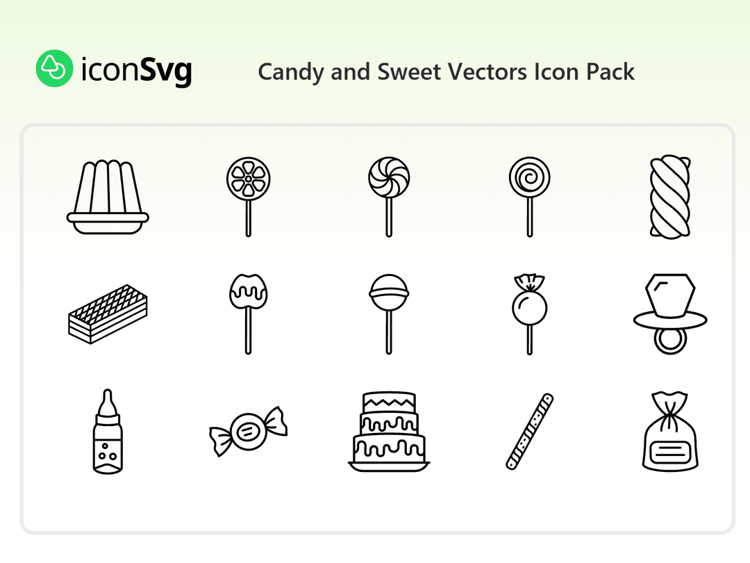 Candy and Sweet Vectors Icon Pack