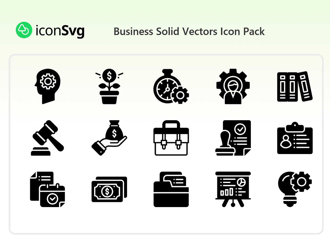 Business Solid Vectors Icon Pack