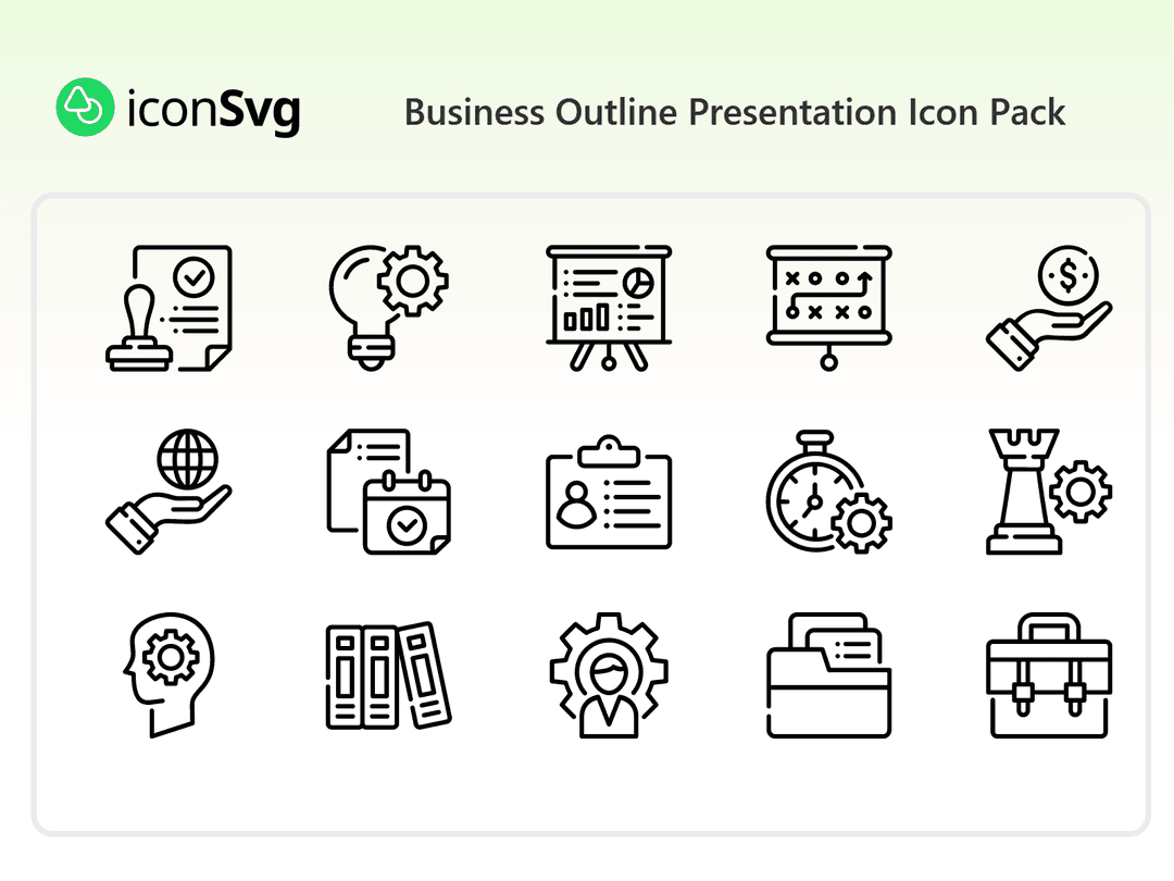 Business Outline Presentation Icon Pack