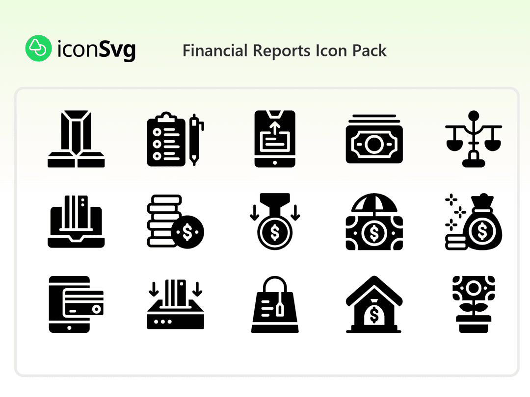 Financial Reports Icon Pack