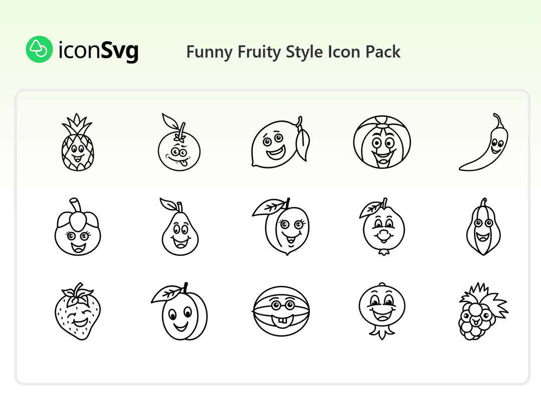 Funny Fruity Style Icon Pack