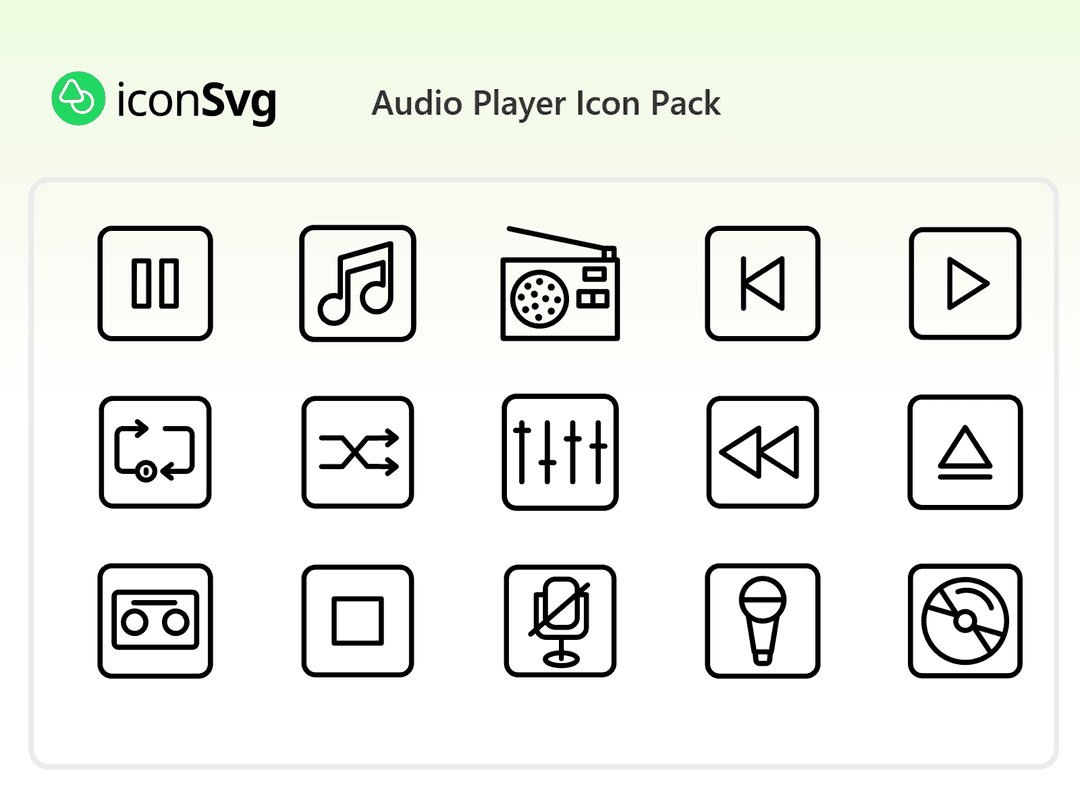 Audio Player SVG Icon Pack