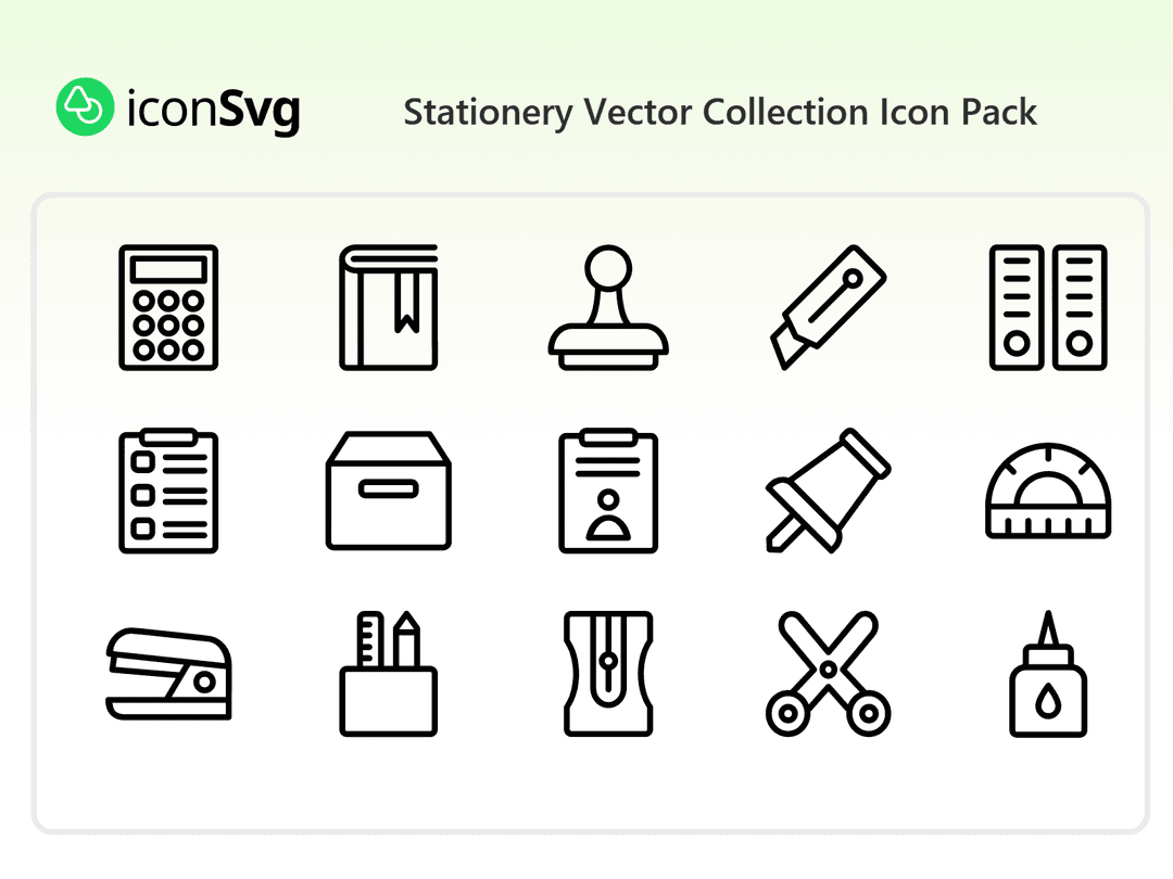 Stationery Vector Collection Icon Pack