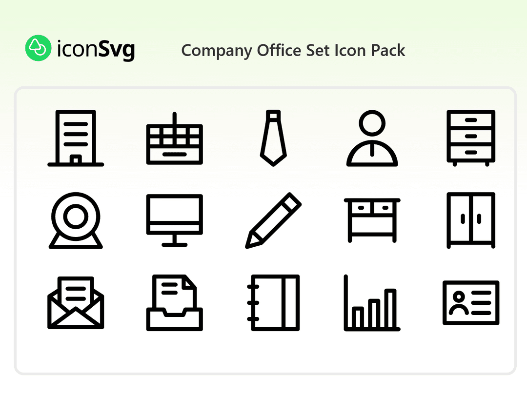 Company Office Set Icon Pack