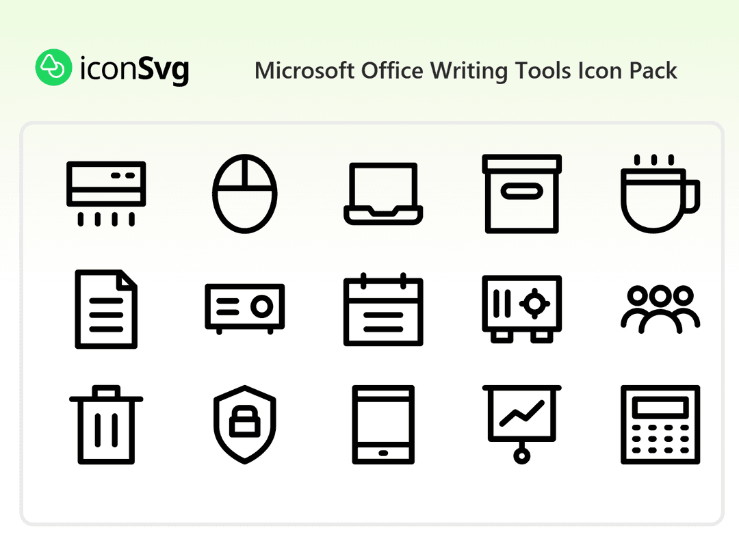 Microsoft Office Writing Tools SVG Icon Pack