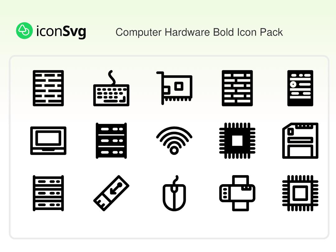 Computer Hardware Bold Symbol paket