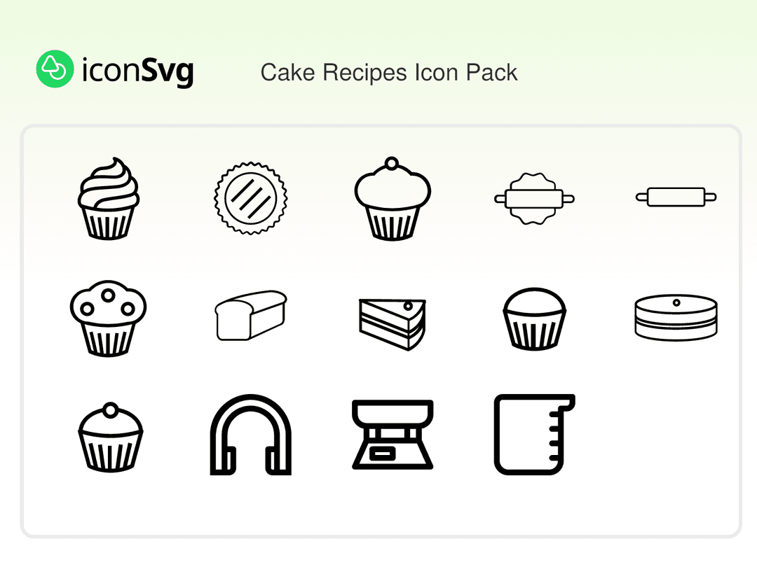 Cake Recipes Icon Pack