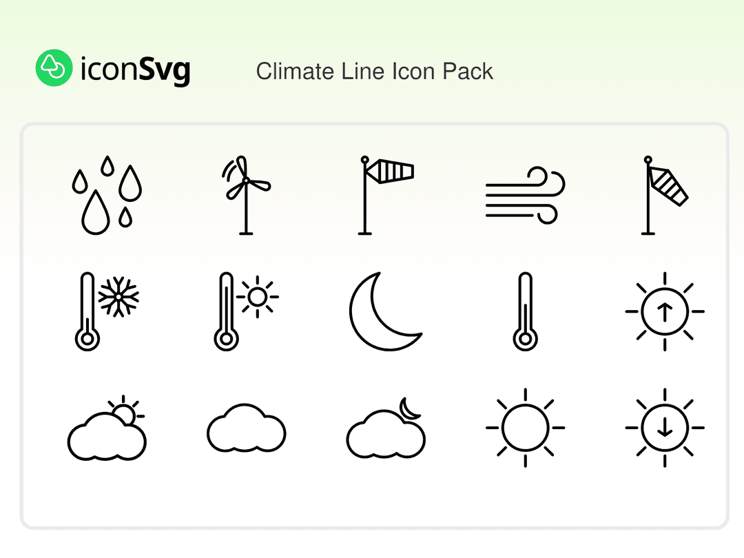 Climate Line Icon Pack