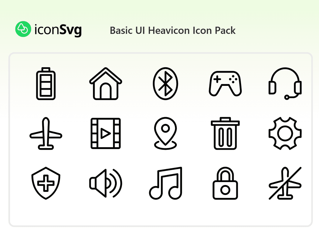 Basic UI Heavicon Icon Pack