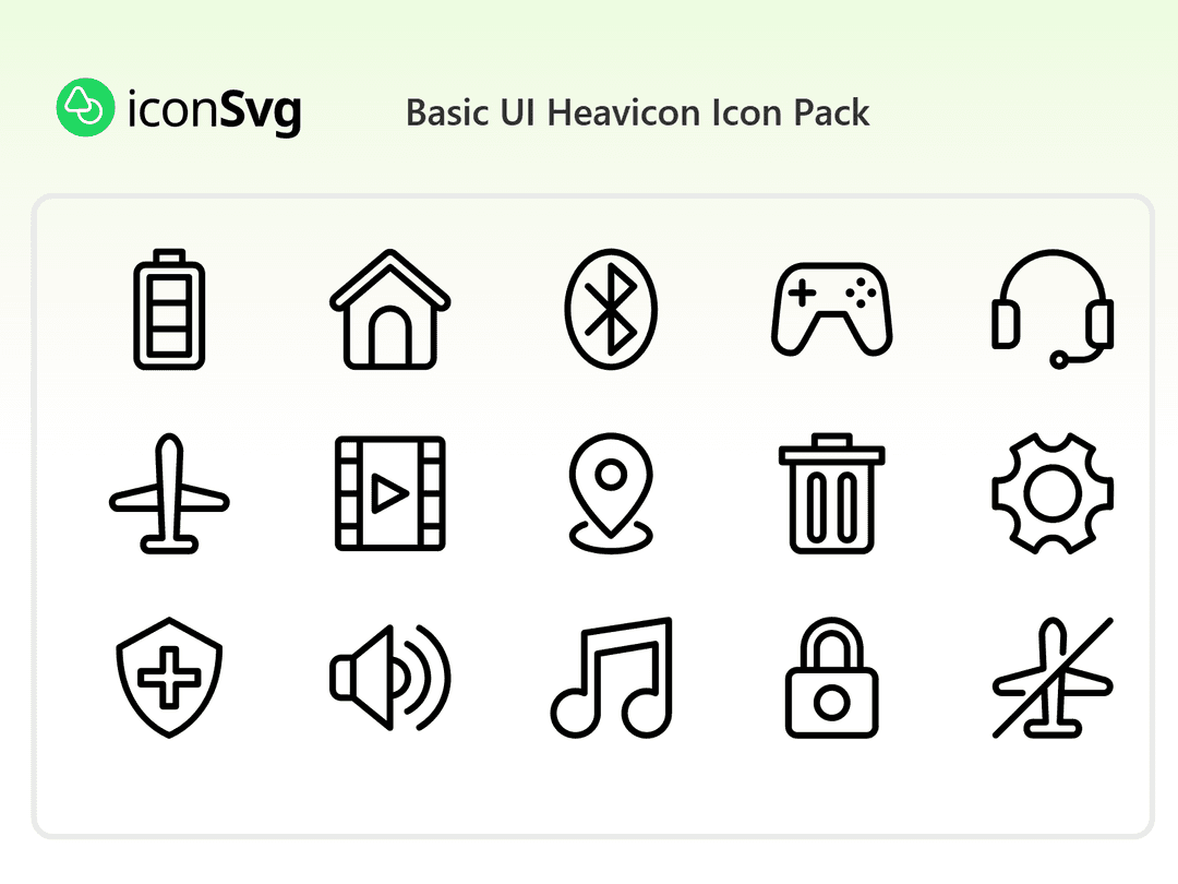 Basic UI Heavicon SVG Icon Pack