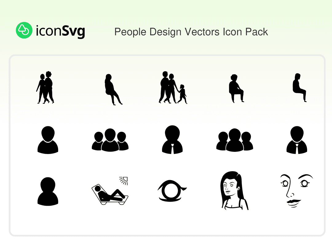 Freies Menschen entwerfen Vektoren Symbol paket