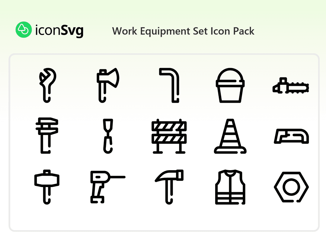 Work Equipment Set Icon Pack