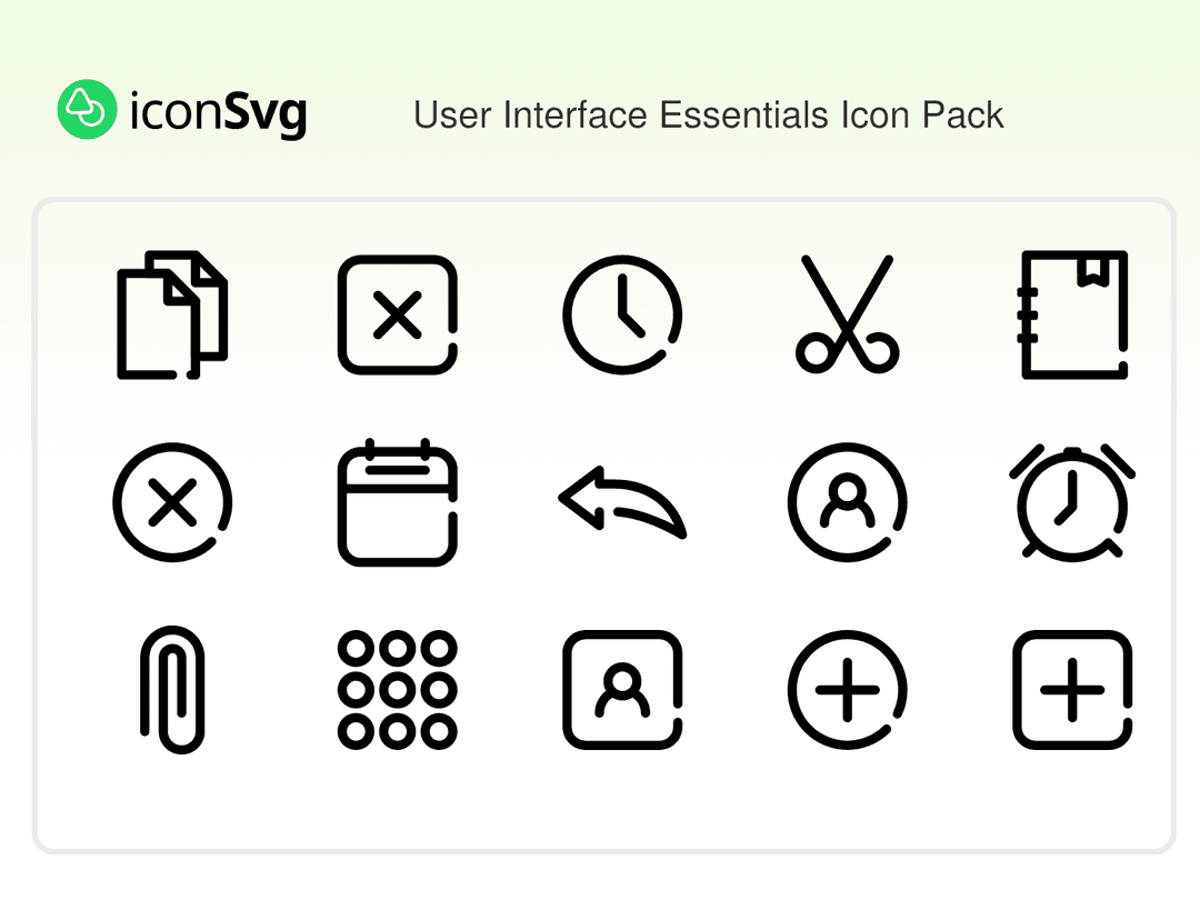 User Interface Essentials Icon Pack