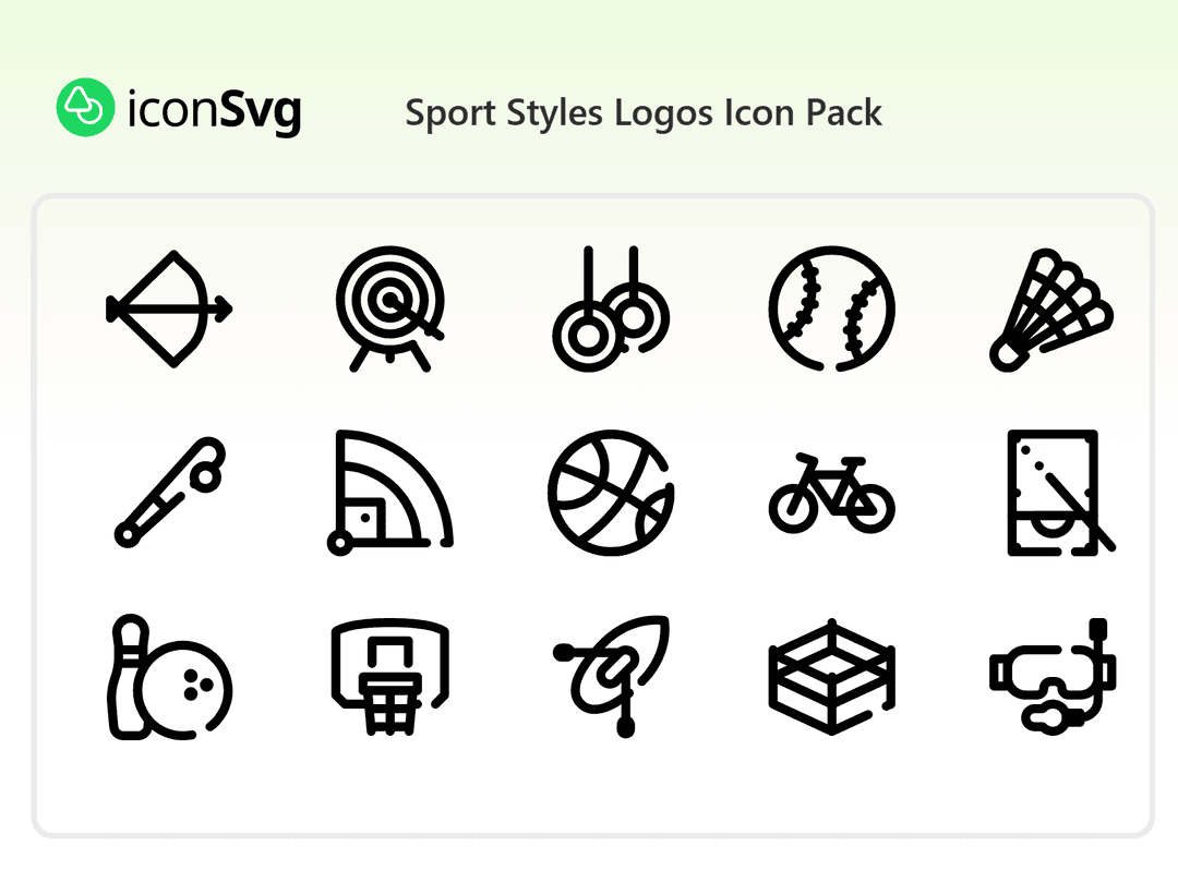 Свободный набор значков Логотипы спортивных стилей