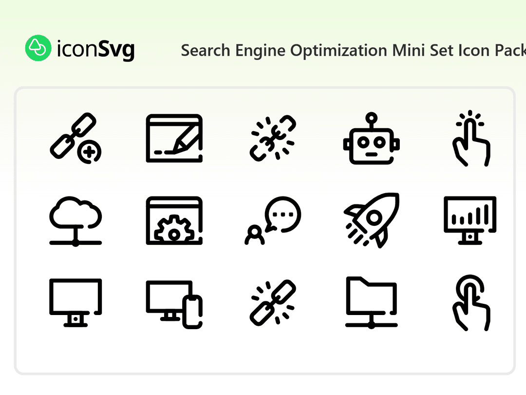 Search Engine Optimization Mini Set Icon Pack