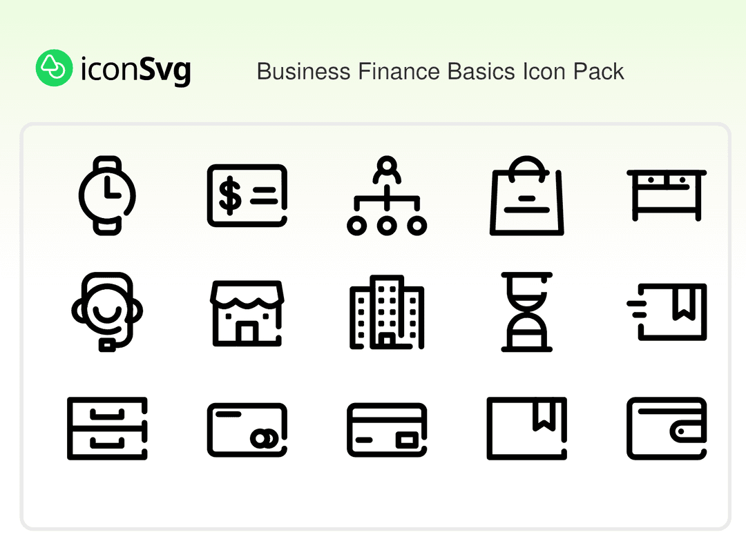 Business Finance Basics Icon Pack