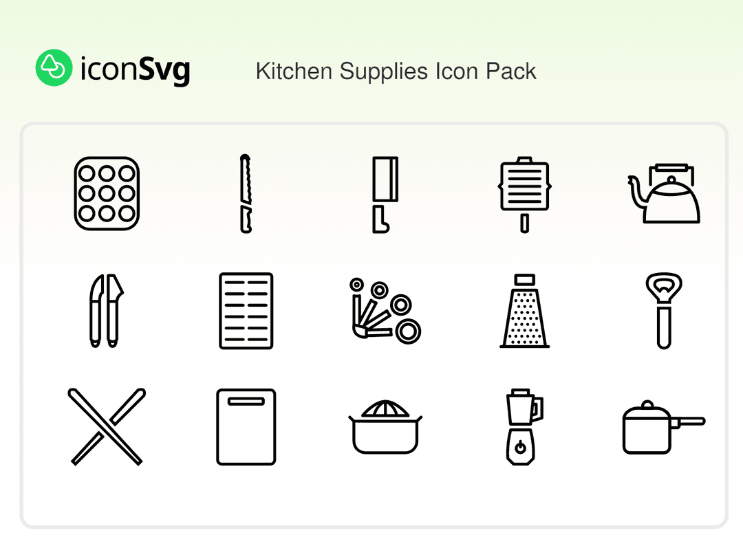 Kitchen Supplies Icon Pack