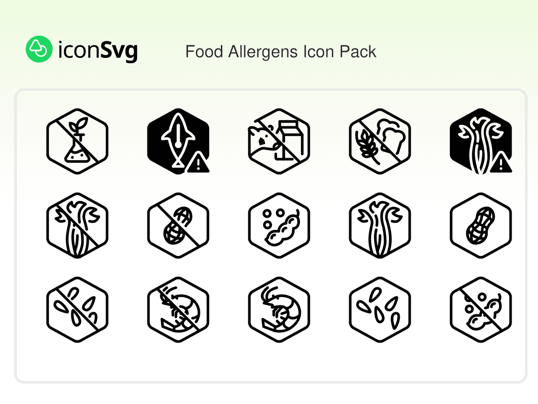 Food Allergens SVG Icon Pack