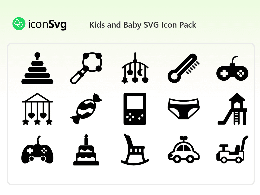 Kids and Baby SVG Icon Pack