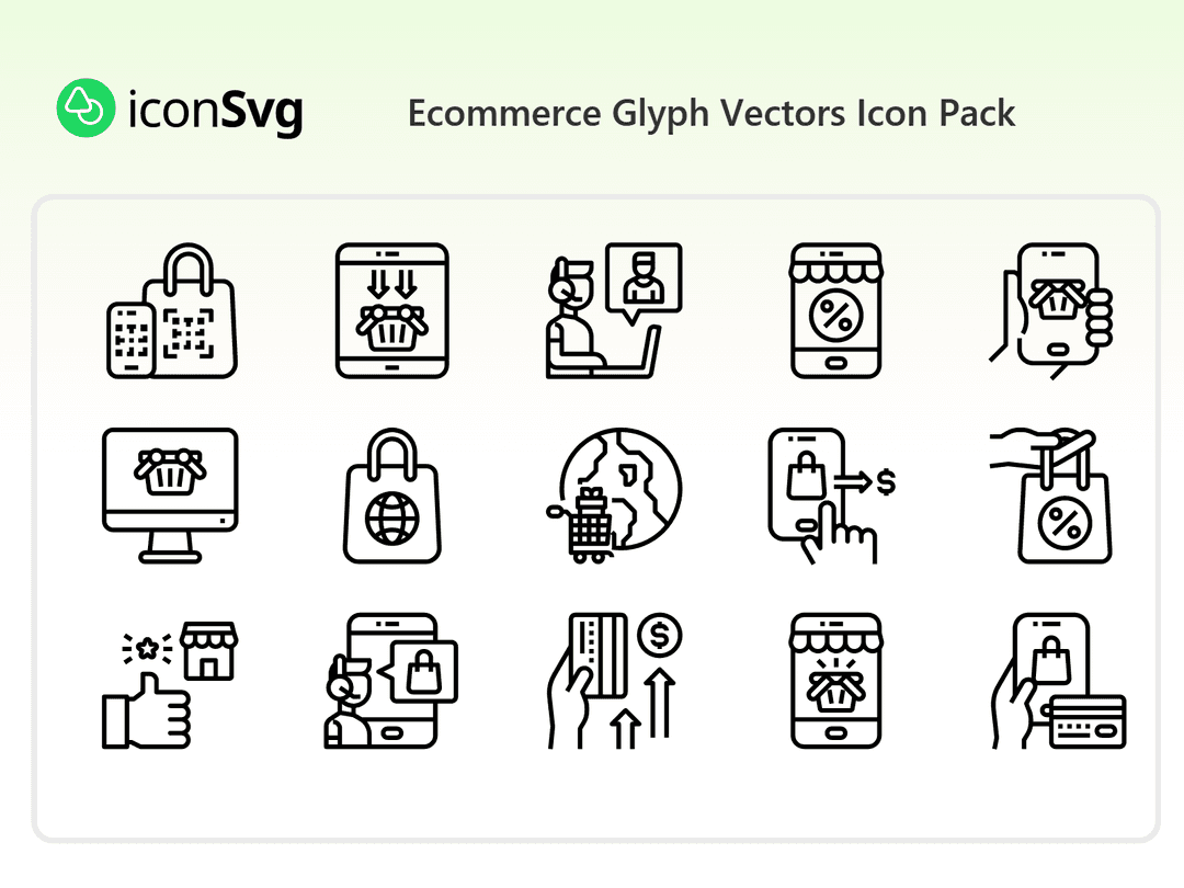 Ecommerce Glyph Vectors Icon Pack