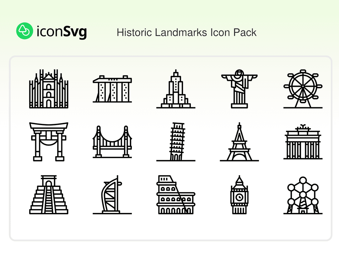 Свободный набор значков SVG Исторические знаки