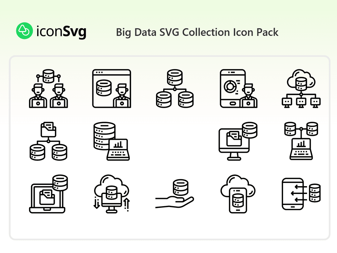 Big Data SVG Collection Icon Pack