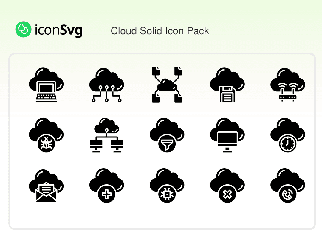 Cloud Solid Icon Pack