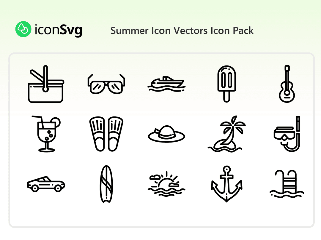 Summer Icon Vectors Icon Pack