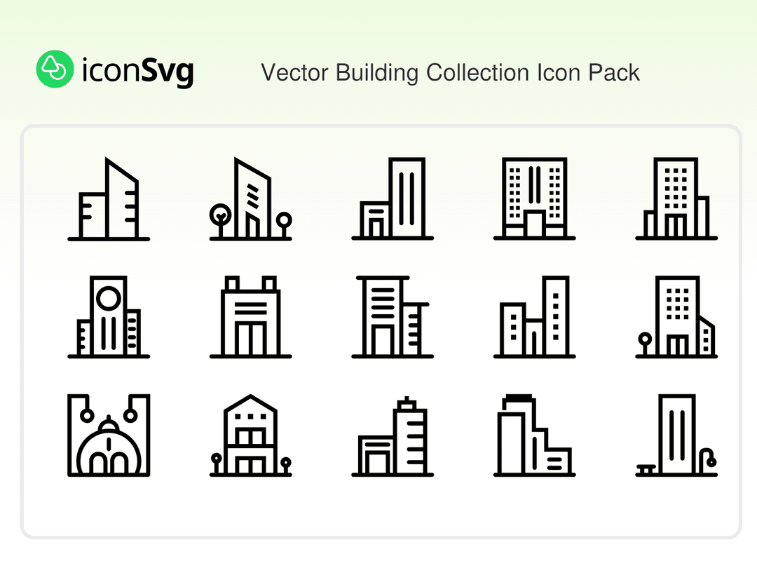 Vector Building Collection Icon Pack
