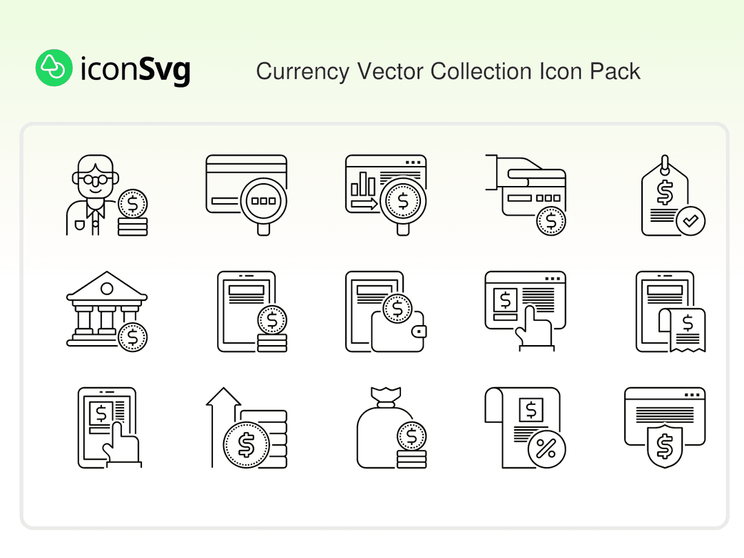 Currency Vector Collection Icon Pack