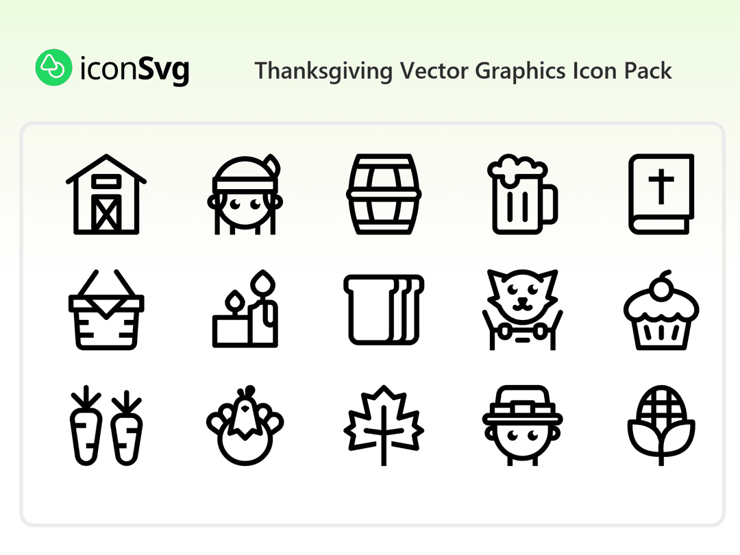 Thanksgiving Vektor Grafiken Symbol paket