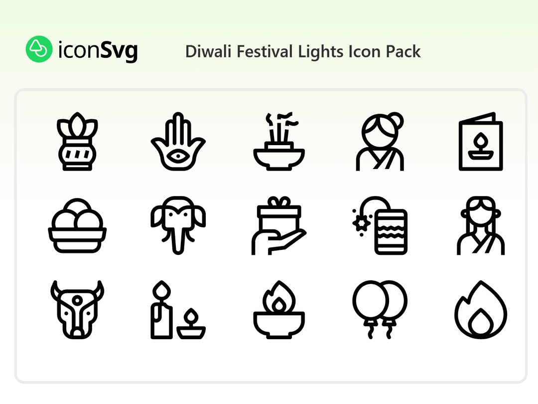 Diwali Festivali Işıkları ikon