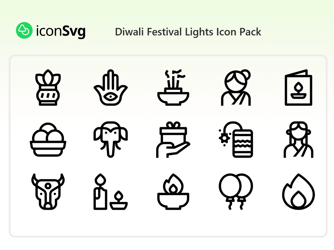 Diwali Festival Lights Icon Pack