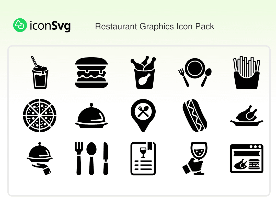 Restaurant Graphics SVG Icon Pack